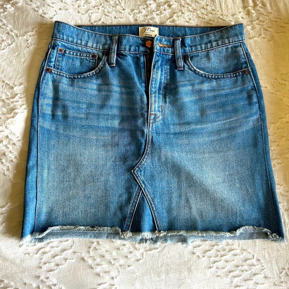 JCrew denim mini skirt